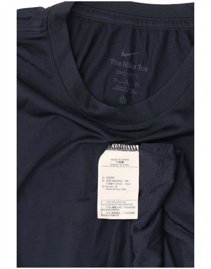 Nike Herren Dri Fit T-Shirt Top XL Marineblau Polyester