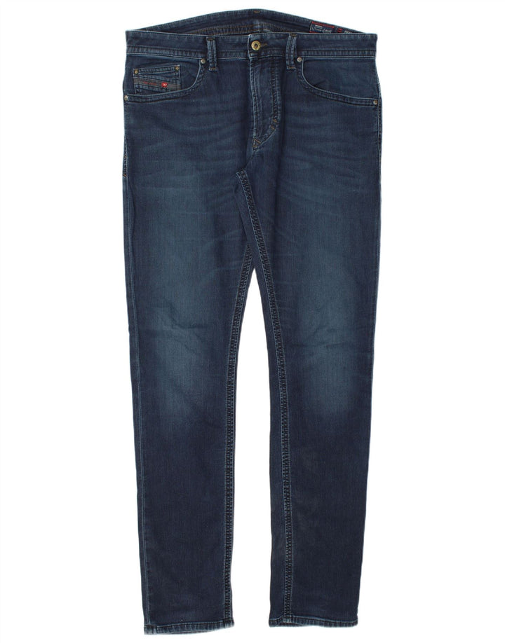 DIESEL Herren Thavar Skinny Jeans W32 L33 Blaue Baumwolle