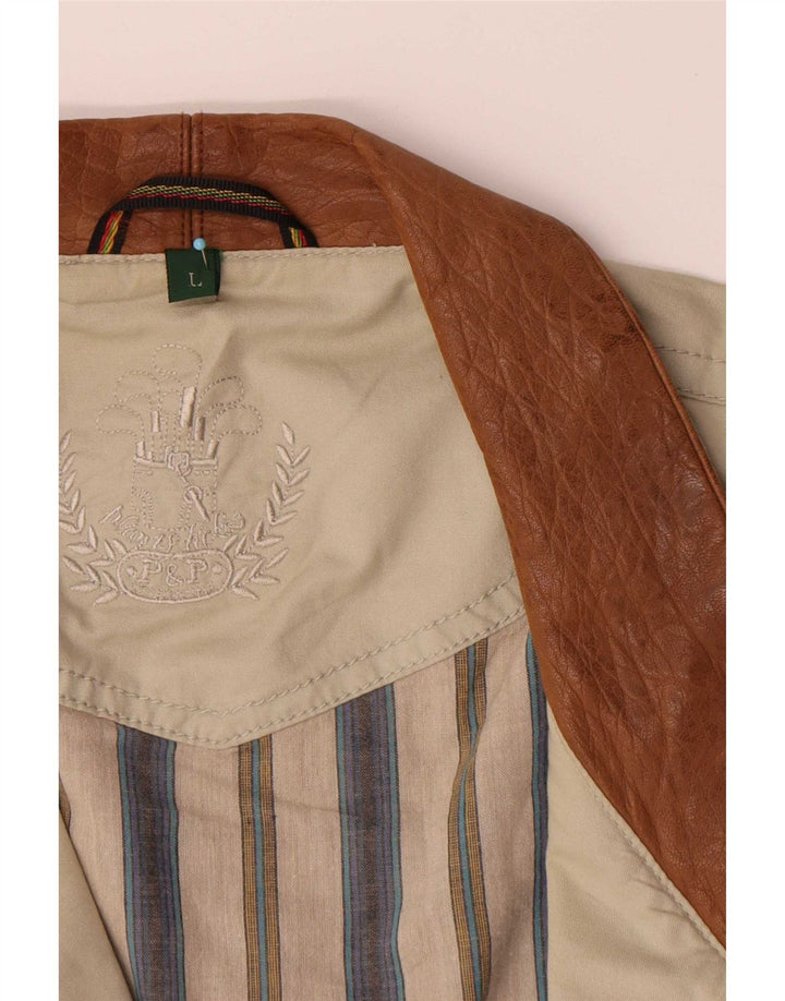 Vintage Herren Utility Jacke UK 40 Große Beige Baumwolle