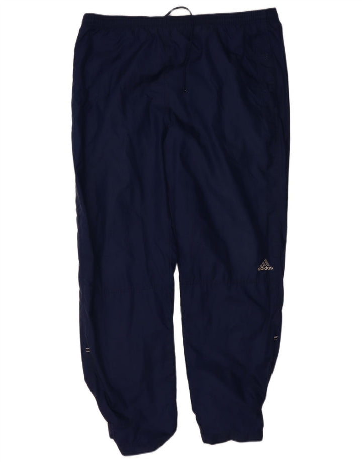 ADIDAS Mens Tracksuit Trousers Joggers Large Navy Blue Polyester