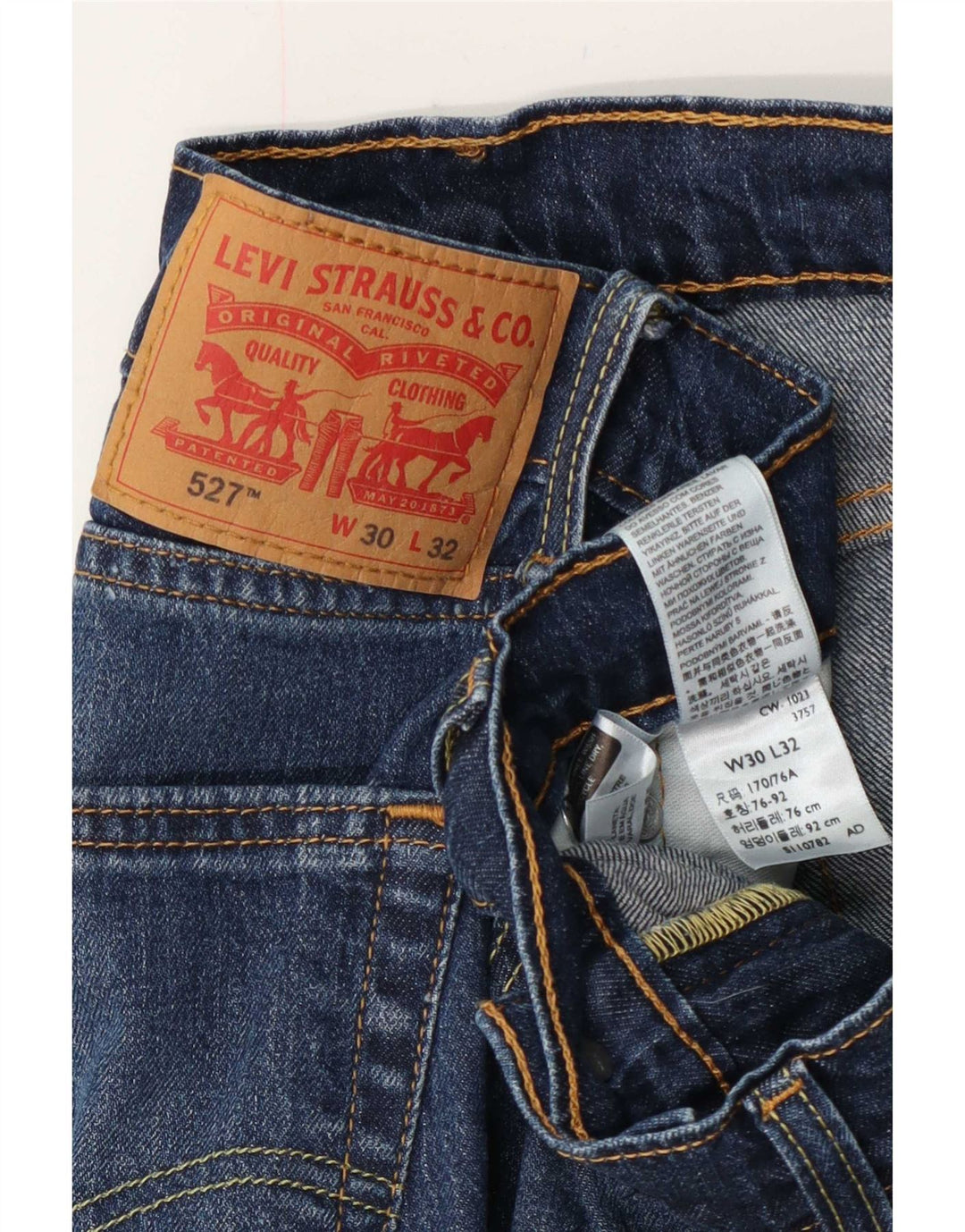 Levi's Herren 527 Bootcut Jeans W30 L32 Blaue Baumwolle