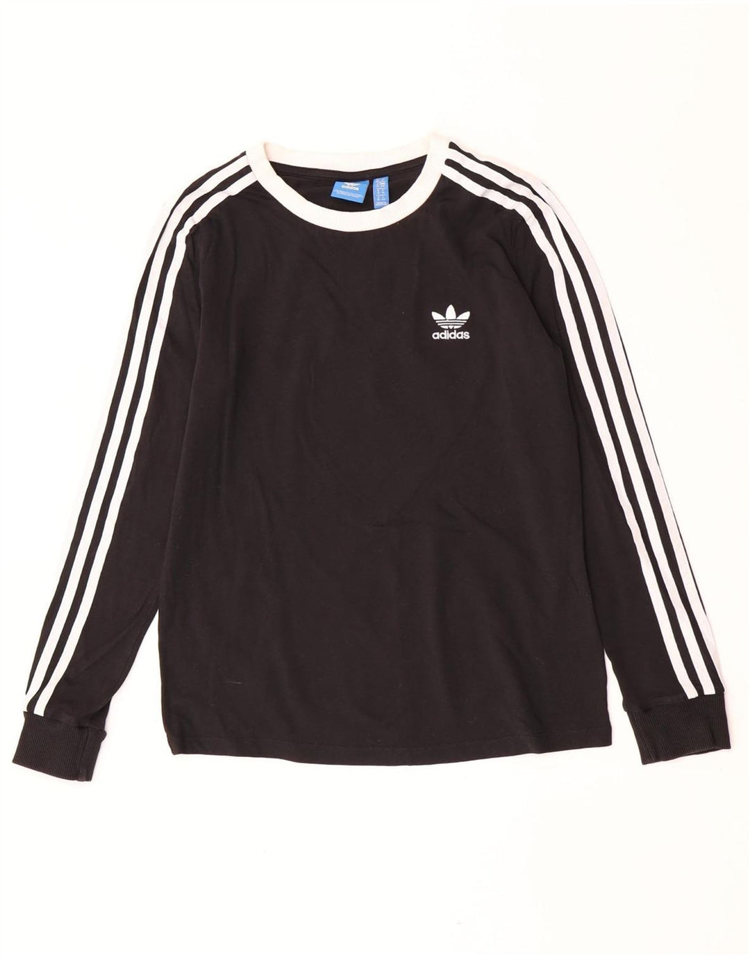 Adidas Damen Top Langarm UK 10 Small Schwarz Baumwolle