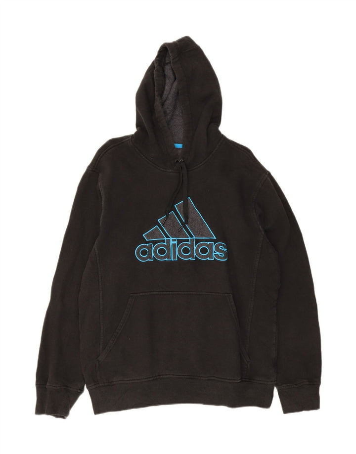 ADIDAS Mens Graphic Hoodie Jumper Medium Black Cotton Vintage Adidas and Second-Hand Adidas from Messina Hembry 