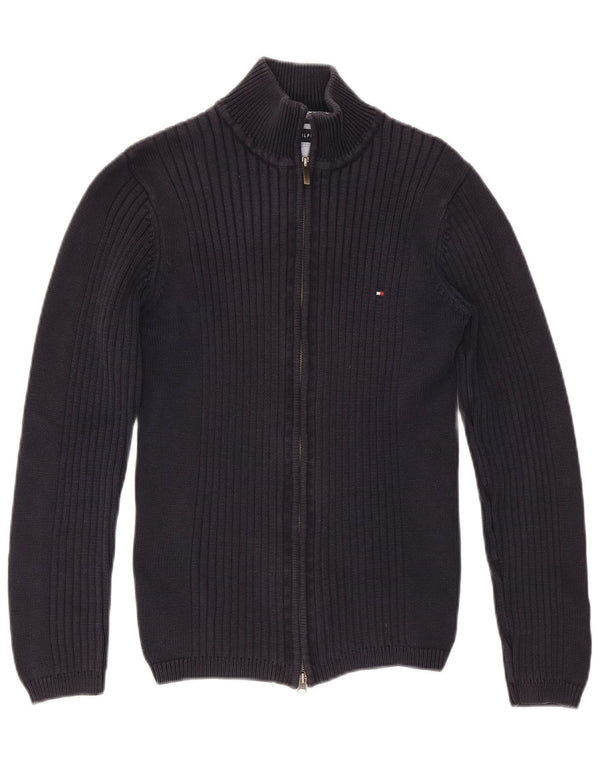 Tommy Hilfiger Damen-Cardigan-Pullover UK 12 Mittelmarineblaue Baumwolle