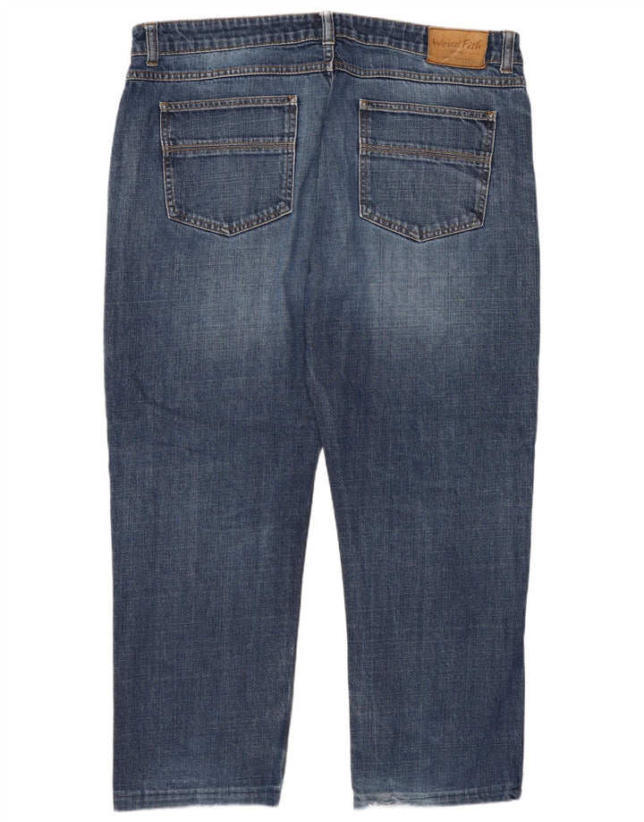 Weird Fish Damen Straight Jeans W38 L27 Blaue Baumwolle