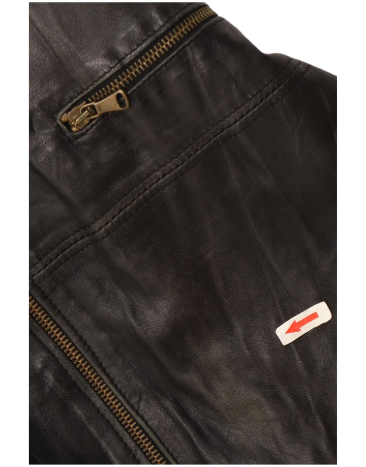 Bulli E Pupe Herren Lederjacke UK 40 Large Schwarz