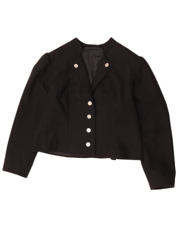 Vintage Damen Bolero Jacke UK 14 Medium Schwarz