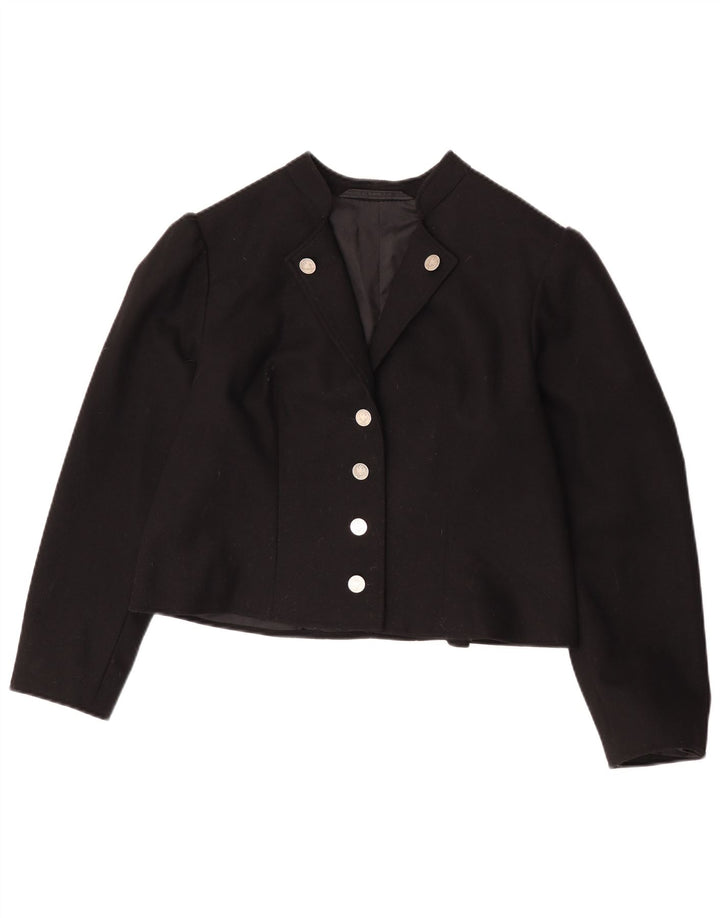 Vintage Damen Bolero Jacke UK 14 Medium Schwarz