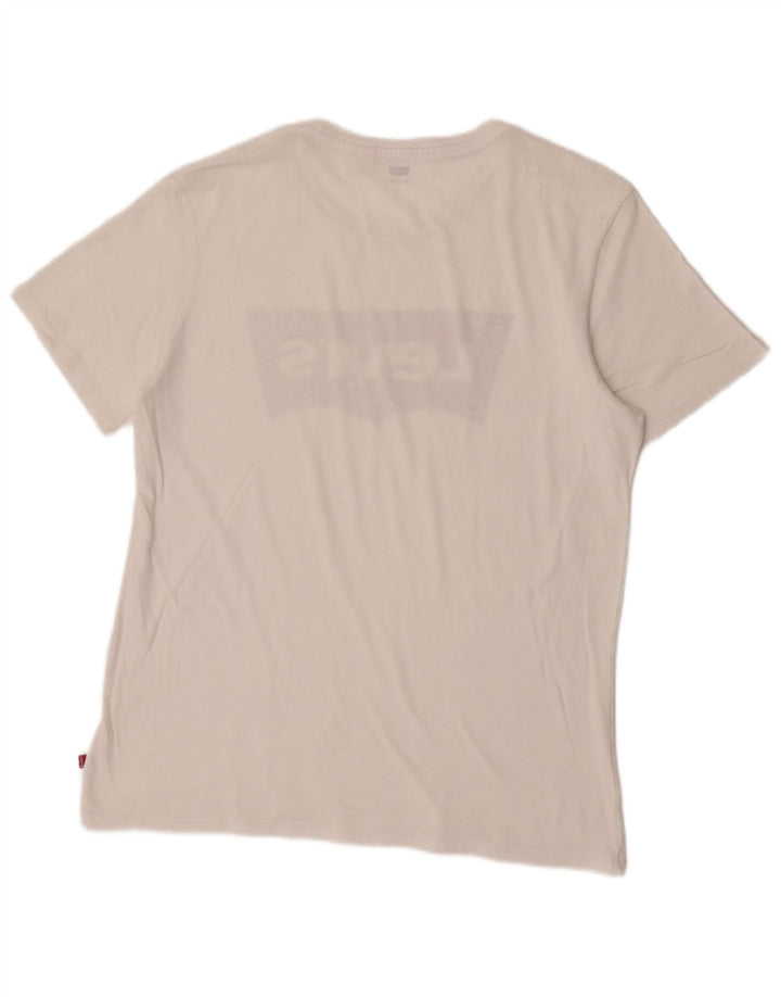 Levi's Herren-T-Shirt mit Grafik, Größe L, Weiß
