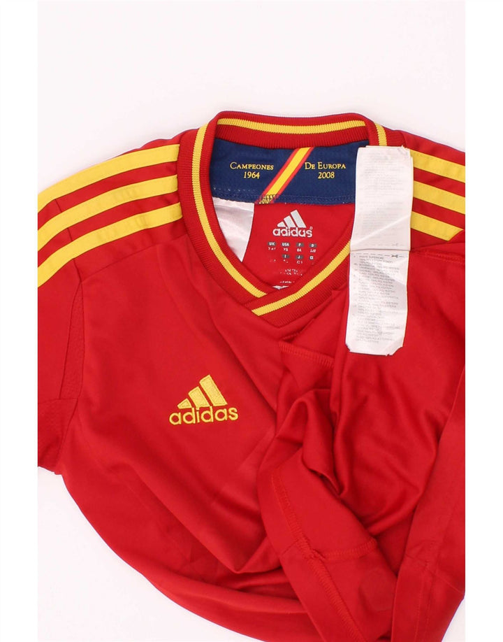 Adidas Jungen Climacool T-Shirt Top 7–8 Jahre rot gestreift Polyester