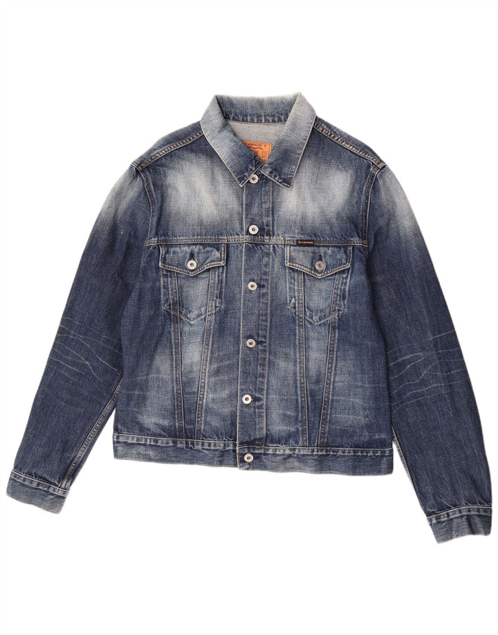 Energie Damen Jeansjacke UK 40 Große blaue Baumwolle
