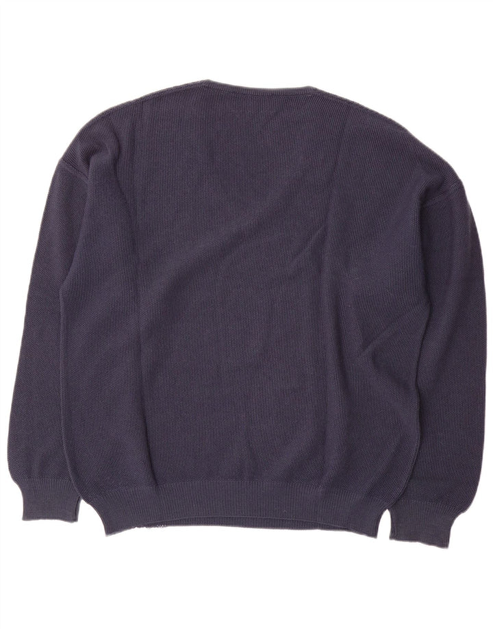 Il Granchio Herren-Pullover mit V-Ausschnitt in mittlerem Marineblau