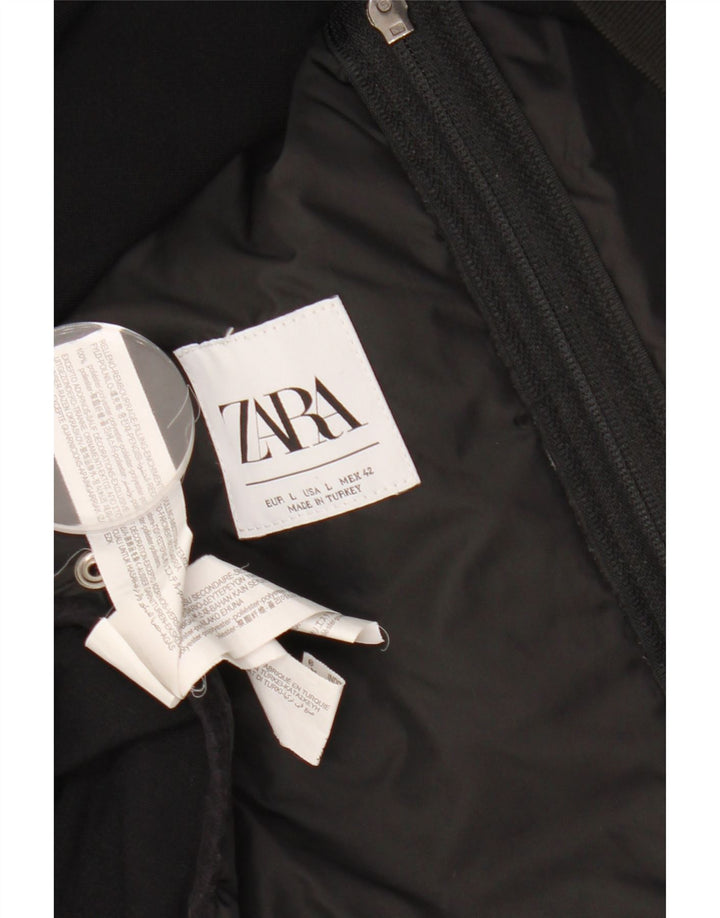 ZARA Herren-Trainingsanzug-Oberteil, Jacke, groß, aus schwarzem Polyester