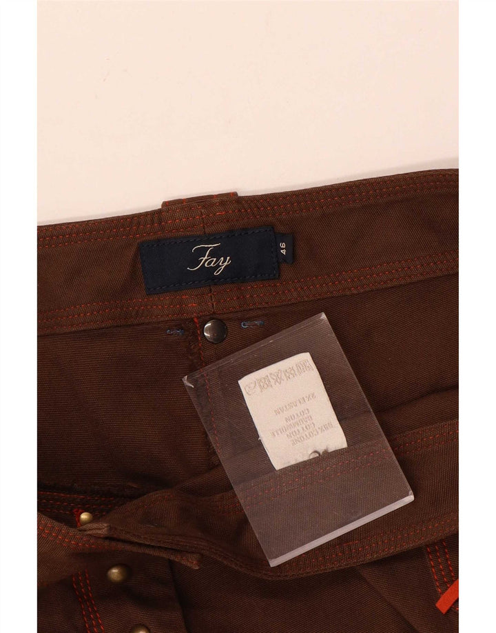 Fay Damen Freizeitshorts IT 46 Large W32 Braune Baumwolle