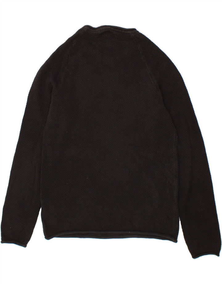 JACK & JONES Mens Crew Neck Jumper Sweater Small Black Cotton Vintage Jack & Jones and Second-Hand Jack & Jones from Messina Hembry 