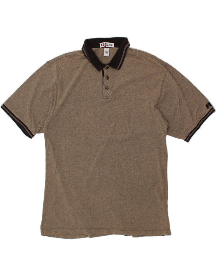 RUSSELL ATHLETIC Mens Polo Shirt Large Grey Cotton Vintage Russell Athletic and Second-Hand Russell Athletic from Messina Hembry 