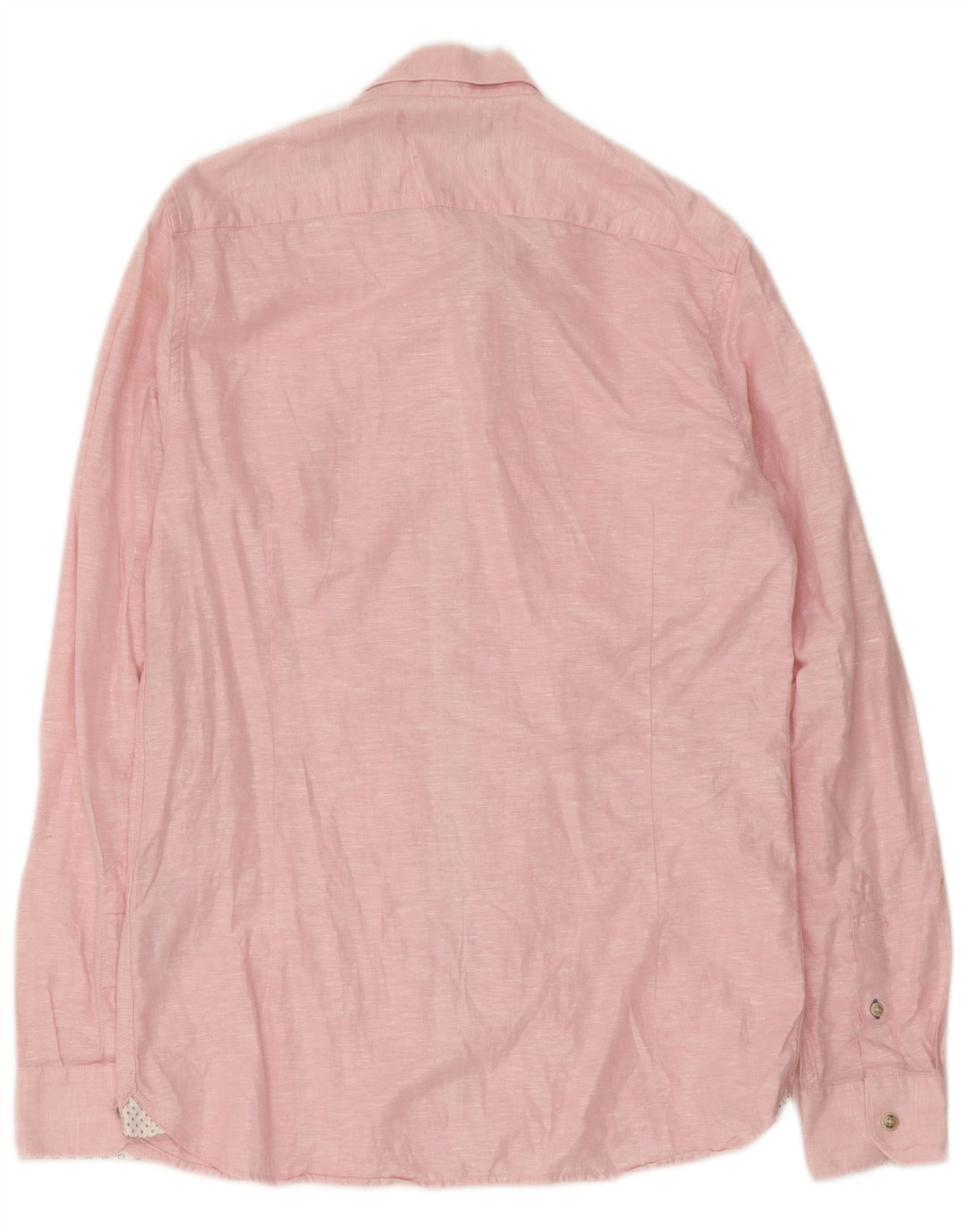 Ted Baker Herrenhemd, Größe 2, klein, rosa Leinen