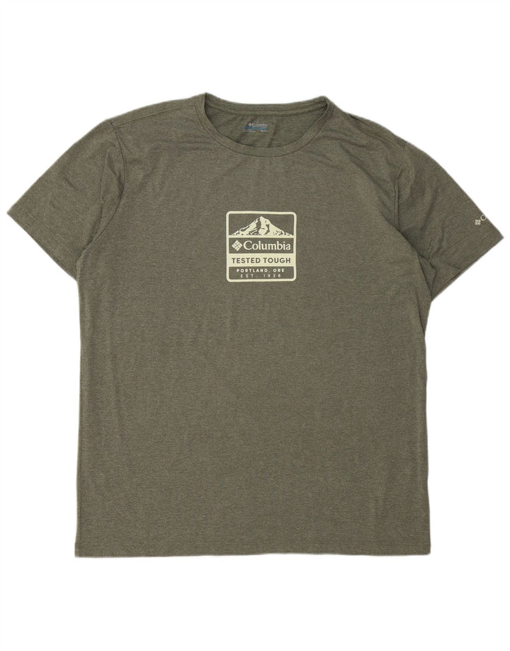 COLUMBIA Herren Grafik-T-Shirt-Oberteil XL Khaki Polyester