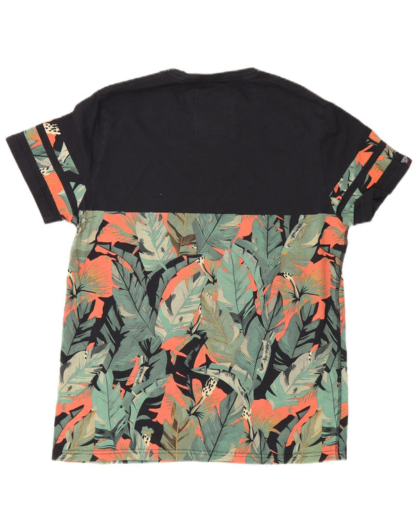 Superdry Herren California Graphic T-Shirt Top 2XL Schwarz geblümt Baumwolle