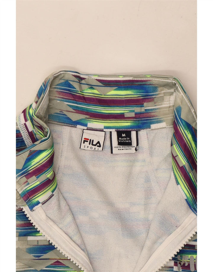 FILA Damen-Pullover-Trainingsanzugoberteil, Größe M, mehrfarbig, geometrisch