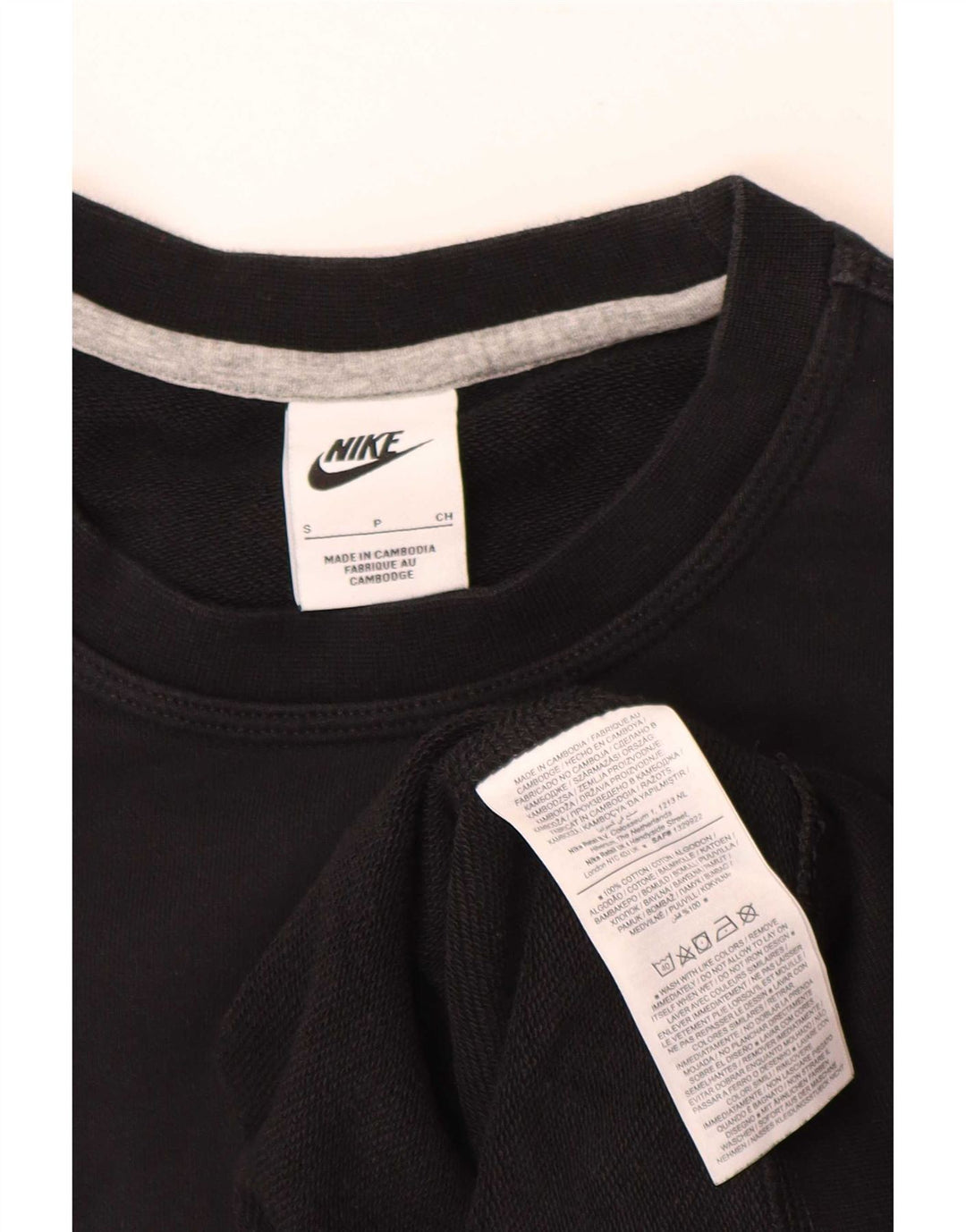 Nike Herren Sweatshirt Pullover Small Schwarz Baumwolle