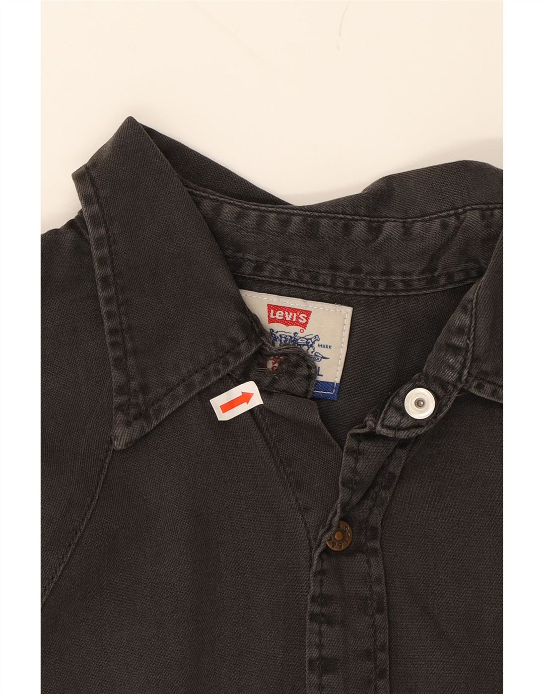 LEVI'S Girls Denim Shirt 12-13 Years Large  Grey Cotton Vintage Levi's and Second-Hand Levi's from Messina Hembry 