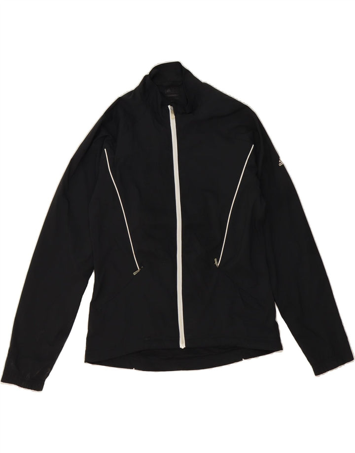 ADIDAS Womens Clima Proof Tracksuit Top Jacket UK 10 Small Black Polyester Vintage Adidas and Second-Hand Adidas from Messina Hembry 