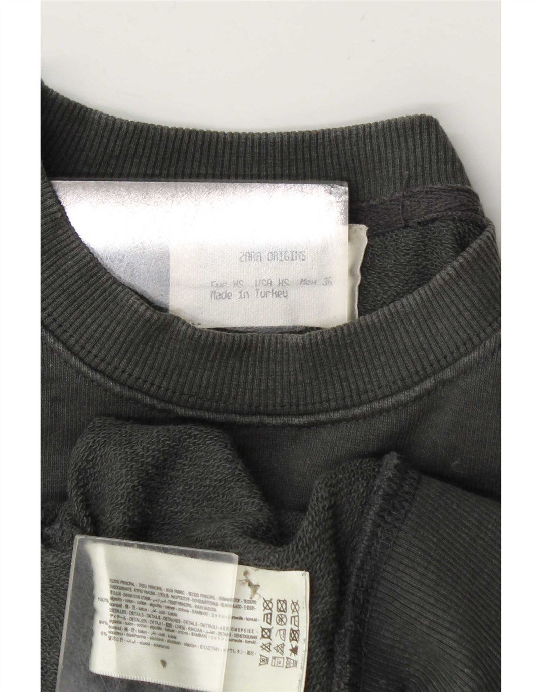 Zara Herren Sweatshirt Pullover XS Grau Baumwolle