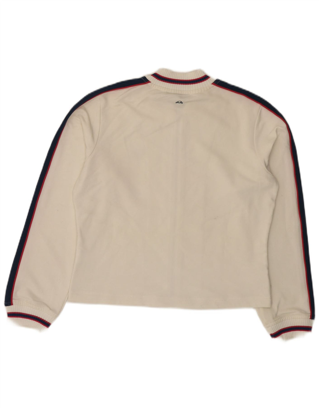 ELLESSE Womens Crop Trainingsanzug Top Jacke UK 12 Medium Off White Polyester