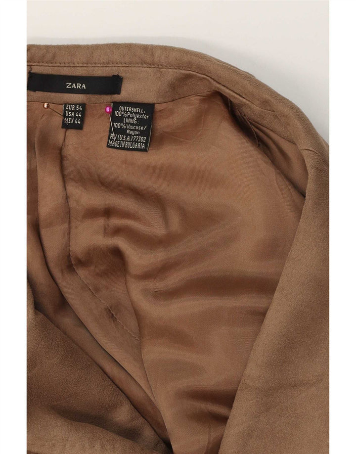 Zara Herren 2-Knopf-Blazerjacke EU 54 XL Beige Polyester