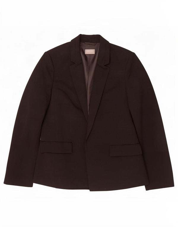 Offene Blazer-Jacke für Damen von Oasis, UK 14, mittelschwarz, Nadelstreifen-Polyester