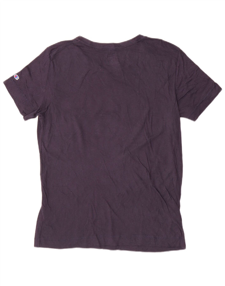 Champion Damen T-Shirt mit Notre-Dame-Grafik, UK 16, Größe L, Marineblau, Baumwolle