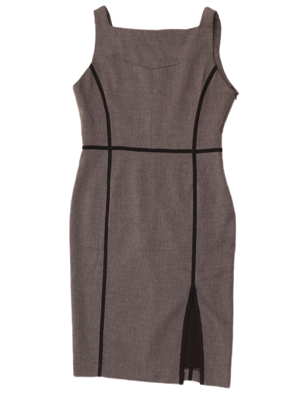 Zara Damen Ärmelloses Etuikleid UK 14 Large Grau Polyester