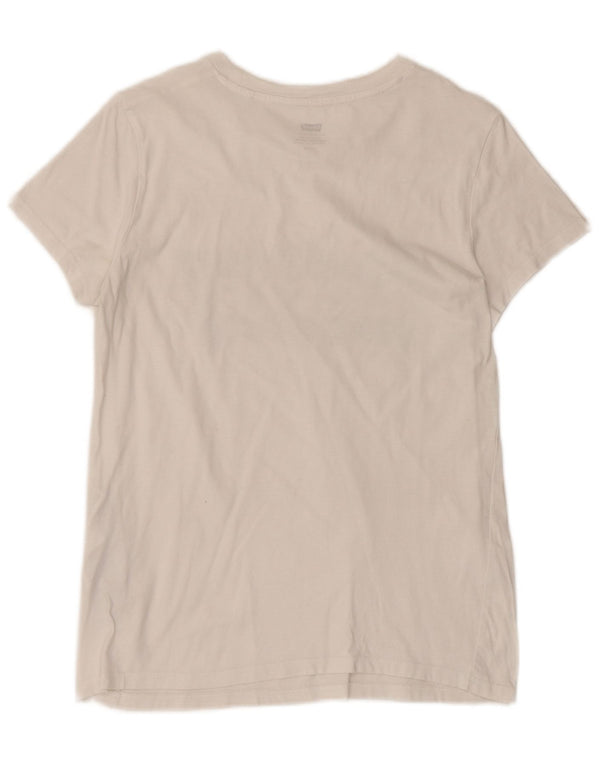 Levi's Damen-T-Shirt mit Grafik, UK 10, Größe S, weiße Baumwolle