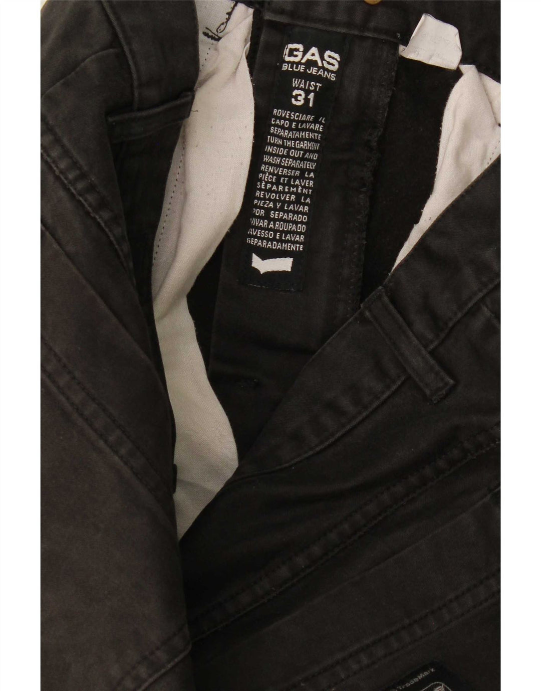 Gas Herren Bootcut Freizeithose W31 L32 Schwarz