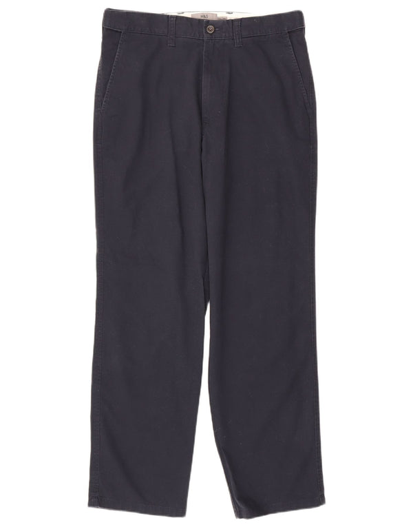 Marks & Spencer Herren-Chinohose mit normaler Passform, W30 L29, marineblaue Baumwolle