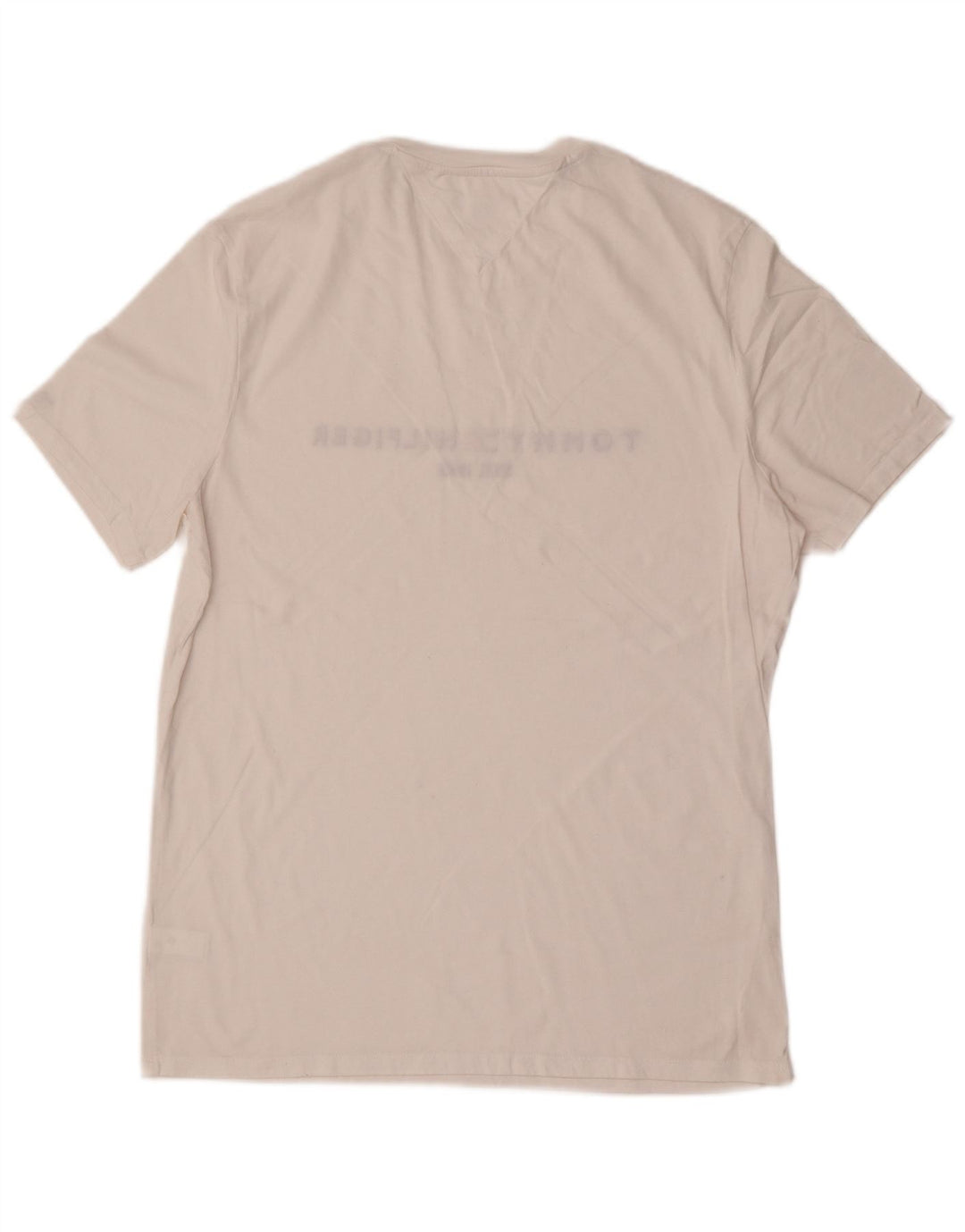 Tommy Hilfiger Herren-T-Shirt mit normaler Passform, mittelweiße Baumwolle