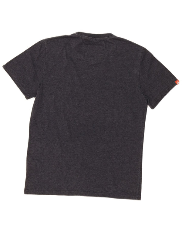 Superdry Herren Grafik-T-Shirt-Oberteil XL aus grau melierter Baumwolle
