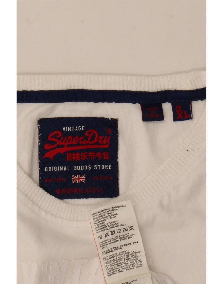 Superdry Herren Grafik-T-Shirt-Oberteil 2XL aus weißer Baumwolle