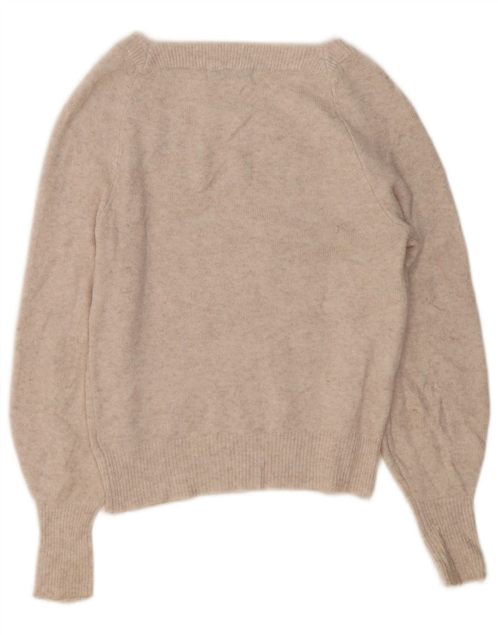 Marks & Spencer Damen-Pullover mit U-Boot-Ausschnitt, Gr. 10, Beige, Polyester