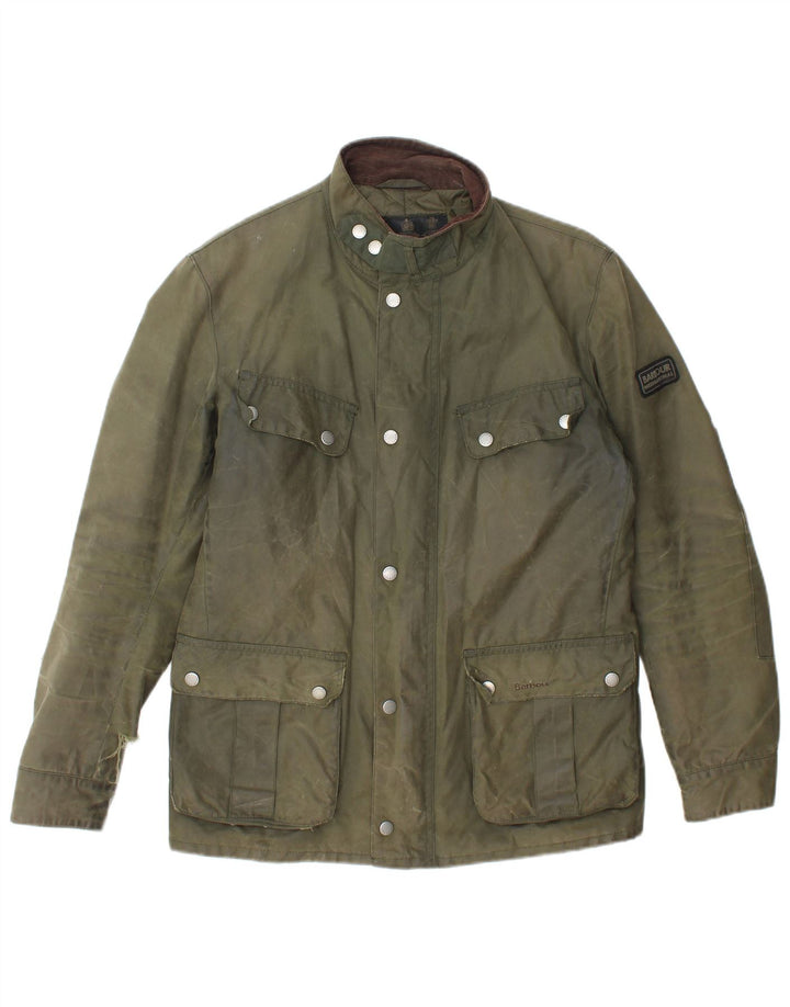 Barbour Herrenjacke aus gewachster Baumwolle, UK 36, kleine grüne Baumwolle