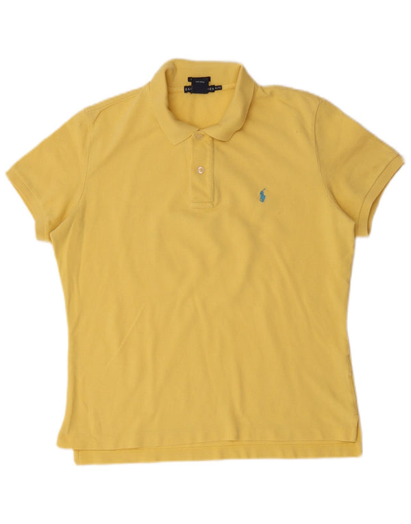 Ralph Lauren Damen Skinny Poloshirt UK 18 XL Gelb Baumwolle