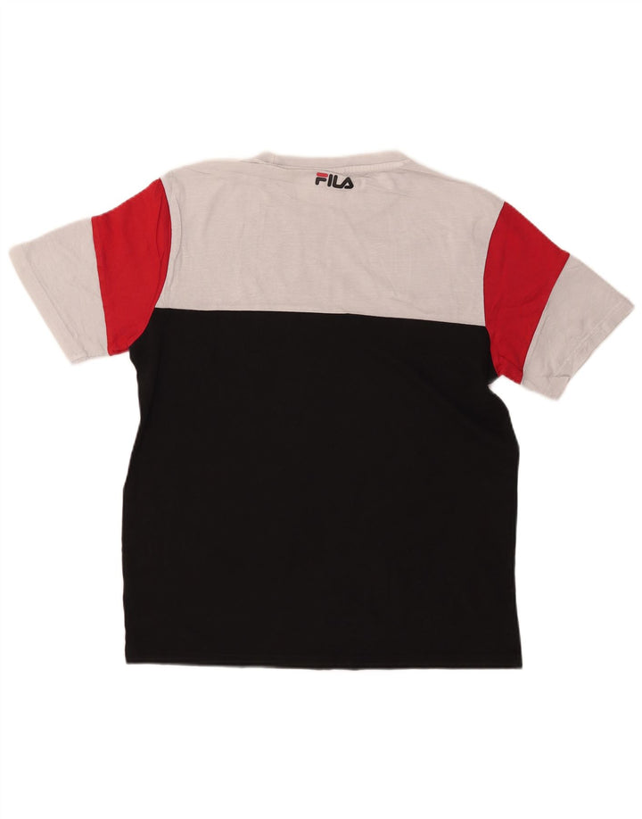 Fila Herren T-Shirt Top Medium Schwarz Colourblock