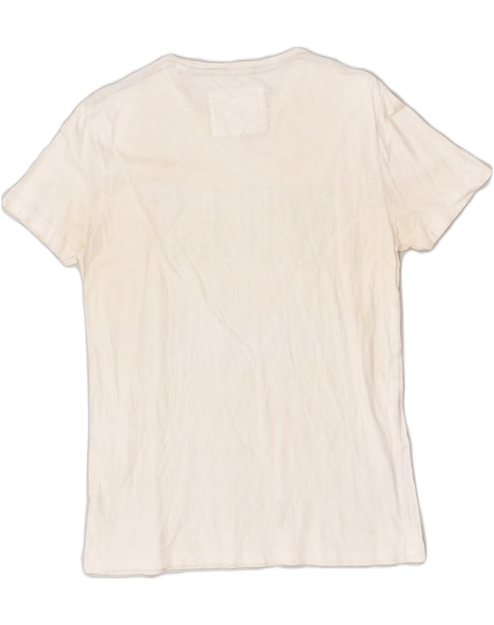 JACK WILLS Mens Graphic T-Shirt Top Small Off White Cotton | Vintage Jack Wills | Thrift | Second-Hand Jack Wills | Used Clothing | Messina Hembry 