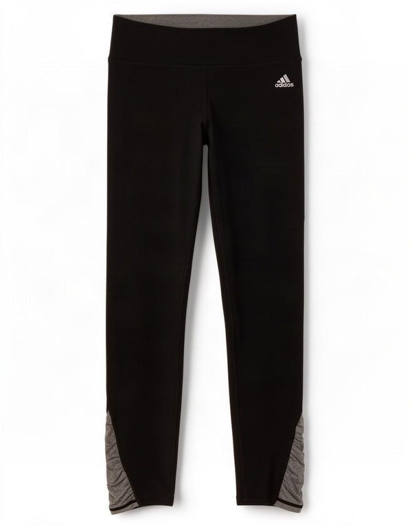 Adidas Damen Dri Fit Leggings UK 8/10 Small Schwarz Colourblock Polyester
