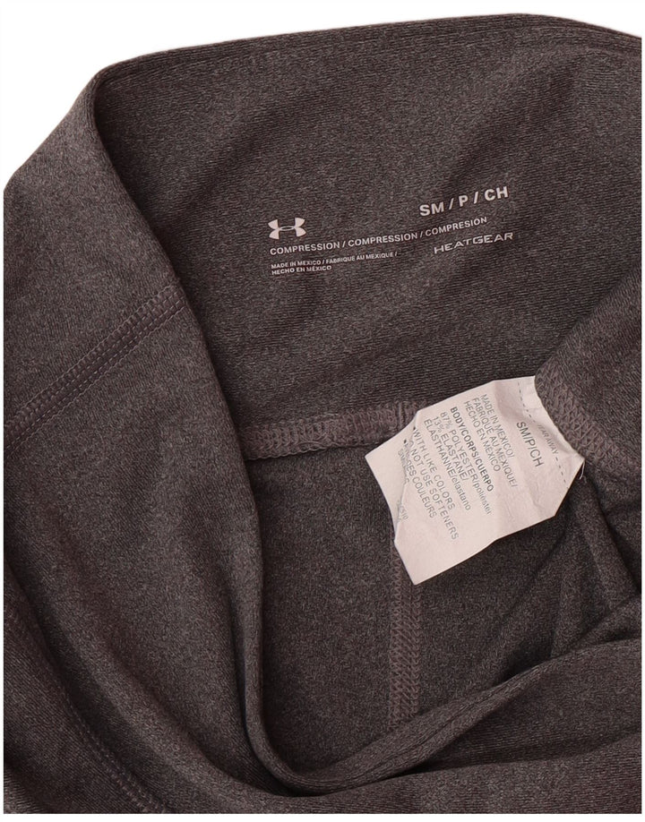 UNDER ARMOUR Damen Heat Gear Leggings UK 10 Small Grau Polyester