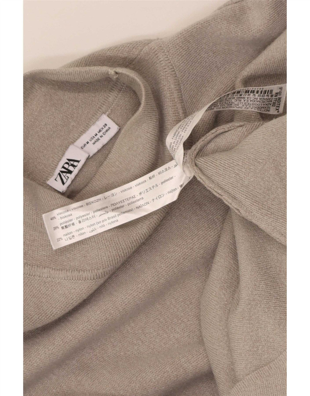 Zara Damen Maxi-Maxikleid mit langen Ärmeln, UK 12, mittelgraue Viskose
