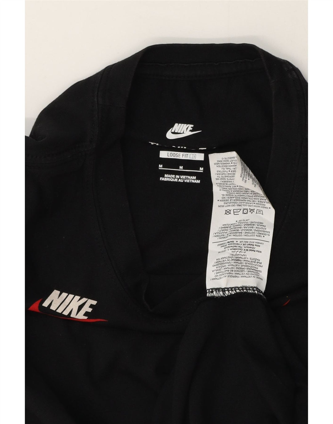Nike Herren Loose Fit Graphic T-Shirt Top Mittelschwarze Baumwolle