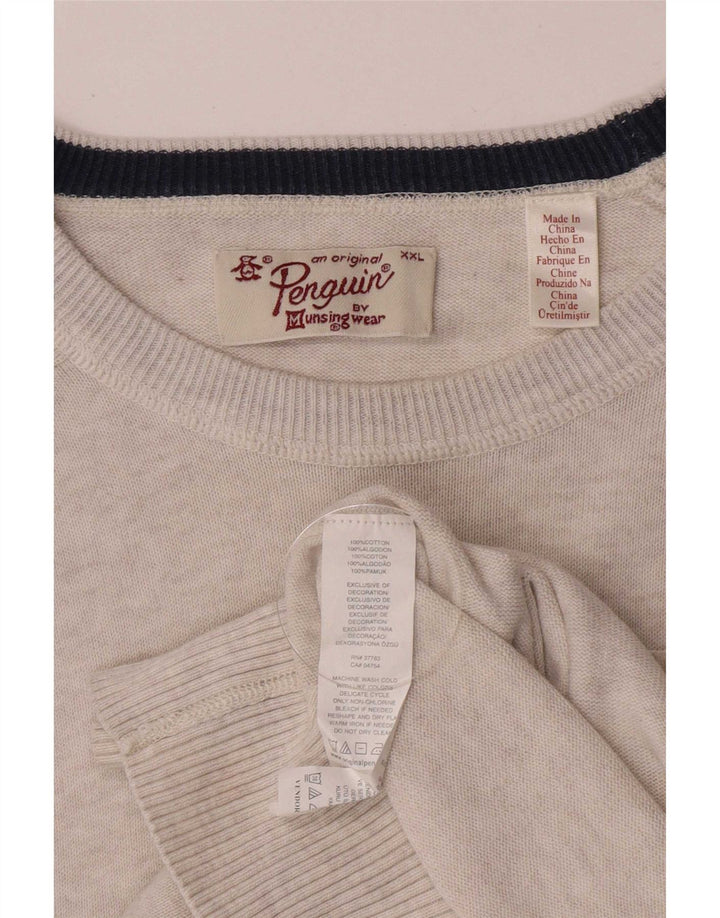 Penguin Herren-Pullover mit U-Boot-Ausschnitt, 2XL, graue Baumwolle