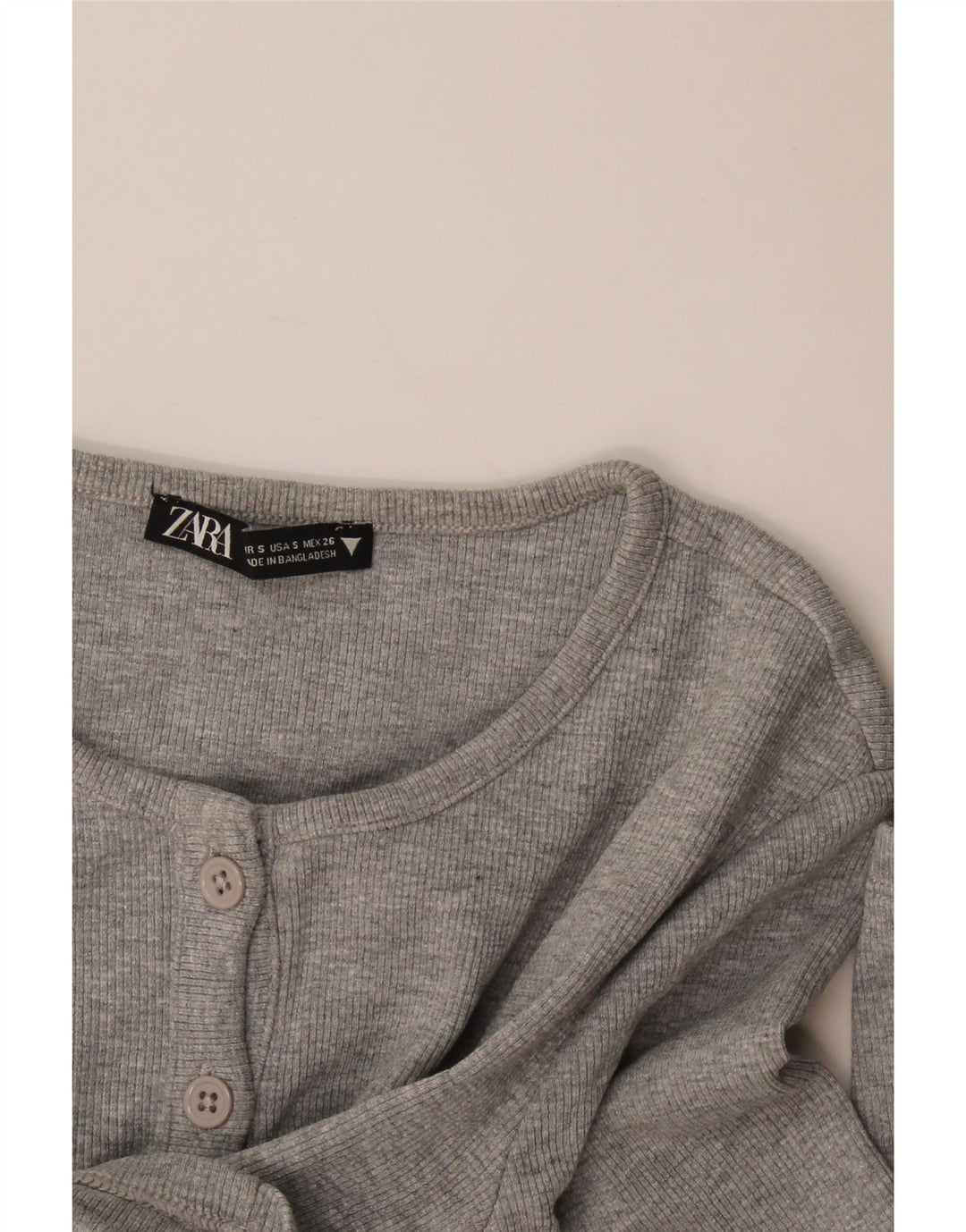Zara Damen Crop Top UK 8 Small Grau